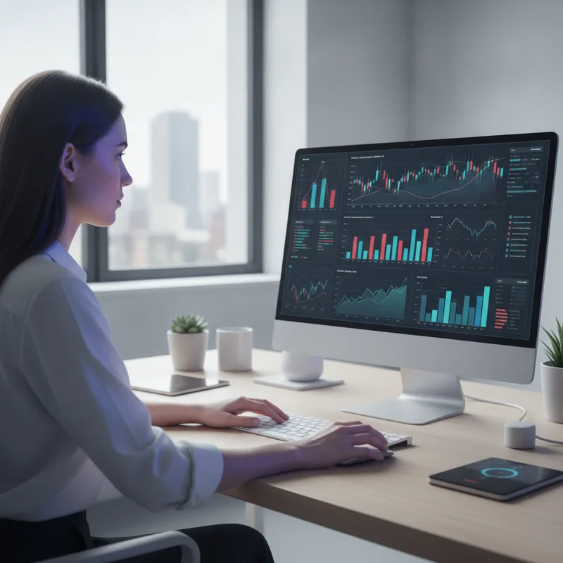 Focused investor reviewing a portfolio strategy on screen